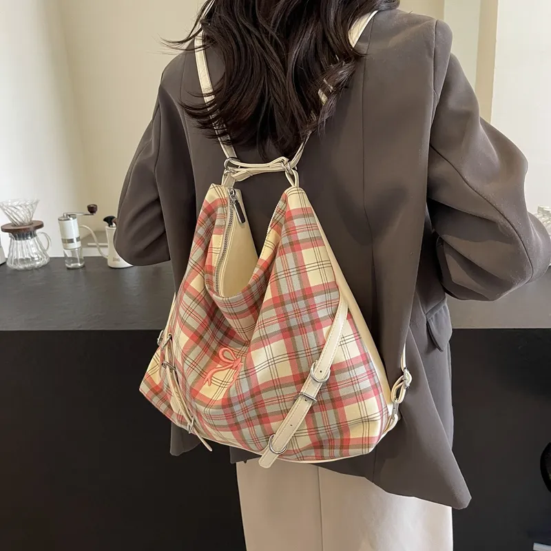Iman's House PU Tote Bag Shopping Bag Crossbody Bag Shoulder Bag Women's White/Pink-8