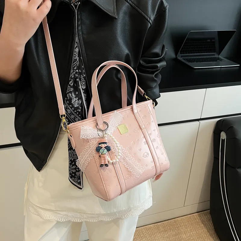 Iman's House PU Handbag Women's White/Pink/Blue/Black-7