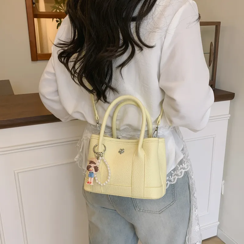 Iman's House PU Bucket Bag, One Shoulder Handbag Women's White/Pink/Yellow/Black-12
