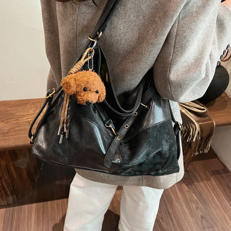 Iman's House PU Tote Bag, Shopping Bag, Backpack, Crossbody Bag, Shoulder Bag Women's Brown/Coffee/Black-12