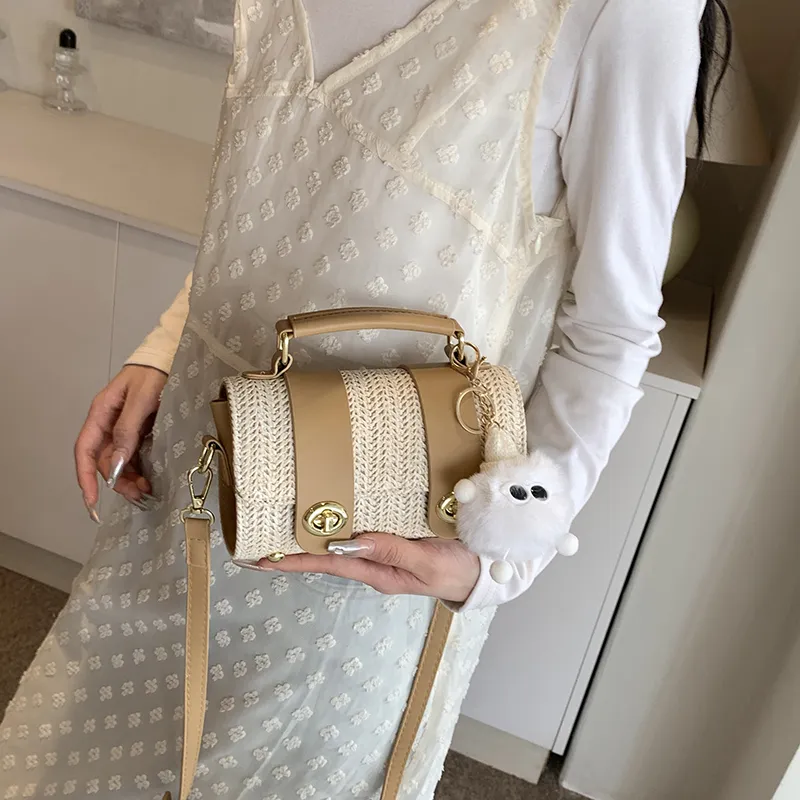 Iman's House PU Shoulder Bag Women's White/Khaki/Brown/Black-4
