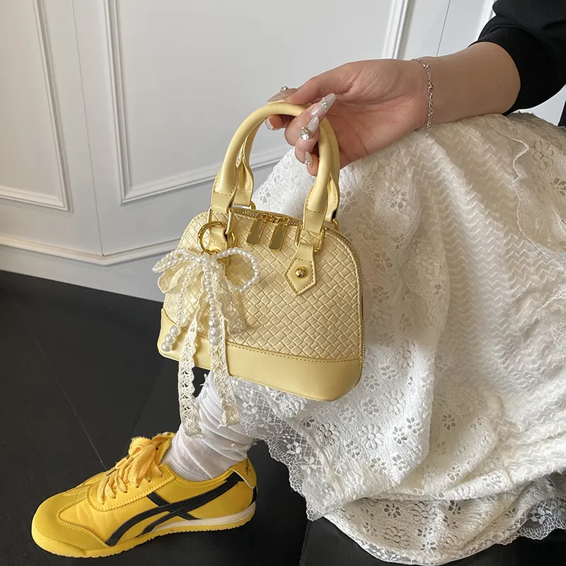 Iman's House PU Handbag Women's Yellow/Brown/Ivory/Black-14