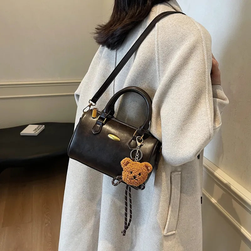Iman's House PU One Shoulder Handbag Crossbody Bag Women's Ecru/Brown/Coffee/Black-9