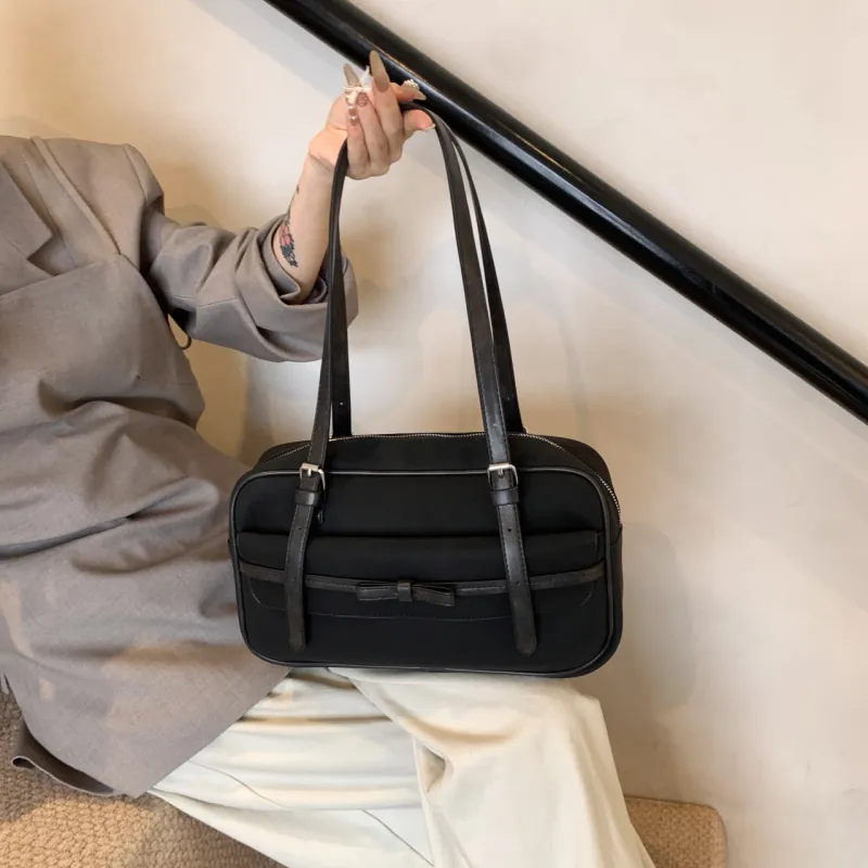 Iman's House PU & Matte Bowling Bag Shoulder Bag Women's Brown/Coffee/Gray/Black-19