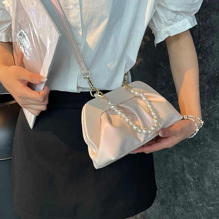 Iman's House PU One Shoulder Handbag Regular Women's White/Ecru/Silver/Pink/Black-5
