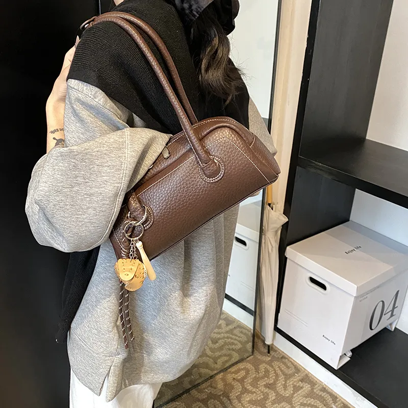 Iman's House PU Shoulder Bag Women's Brown/Coffee/Red/Black-7