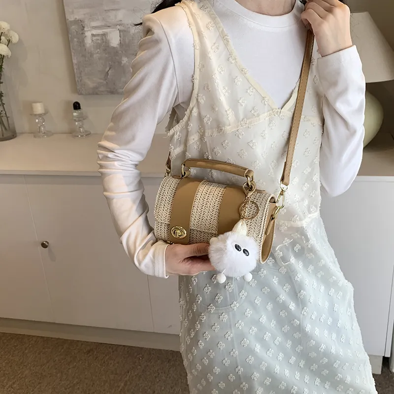 Iman's House PU Shoulder Bag Women's White/Khaki/Brown/Black-5