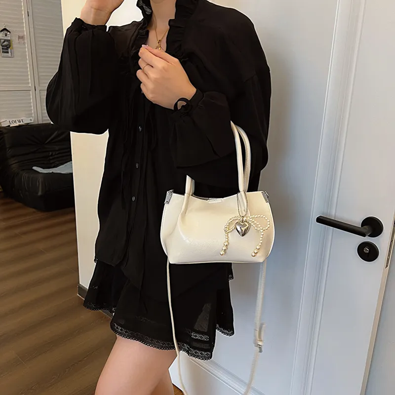 Iman's House PU Shoulder Bag Women's Silver/Ecru/Coffee/Black-9