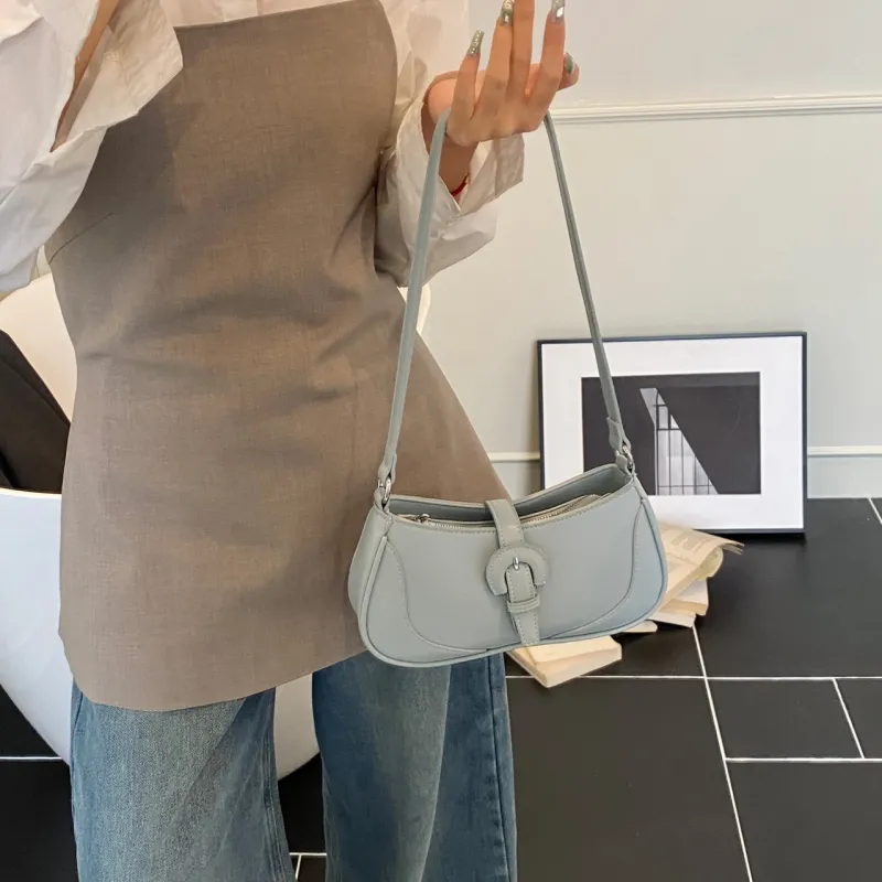 Iman's House PU Shoulder Bag Women's White/Blue/Pink/Black-8