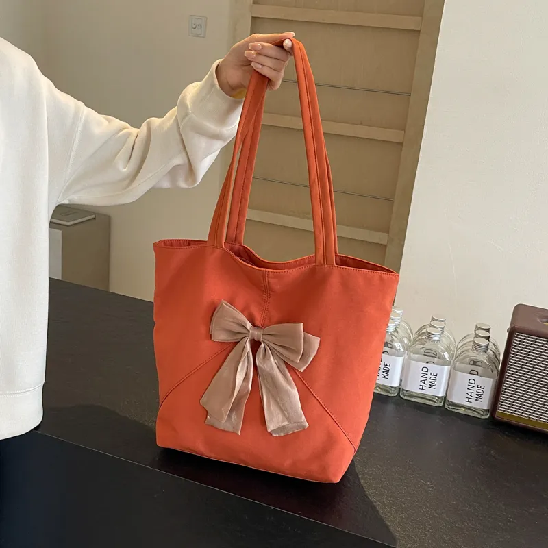 Iman's House Fabric Shoulder Bag Regular Women's Ecru/Pink/Yellow/Green/Black/Orange Red-21