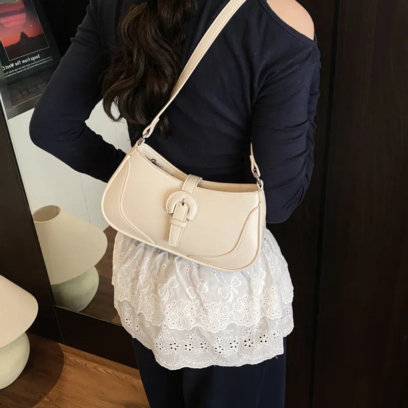Iman's House PU Shoulder Bag Women's White/Blue/Pink/Black-3
