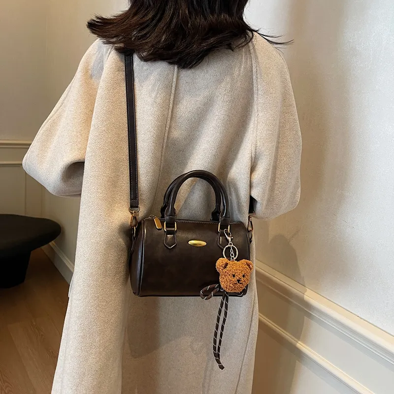 Iman's House PU One Shoulder Handbag Crossbody Bag Women's Ecru/Brown/Coffee/Black-10