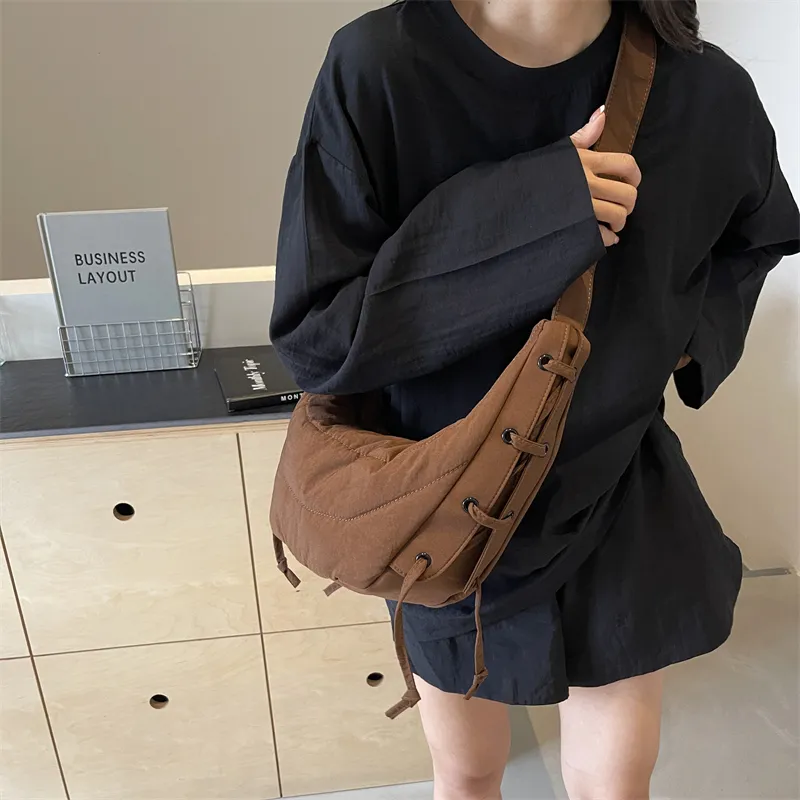 Iman's House Fabric Shoulder Bag Crossbody Bag Regular Unisex Coffee/Khaki/Fuchsia/Black-6