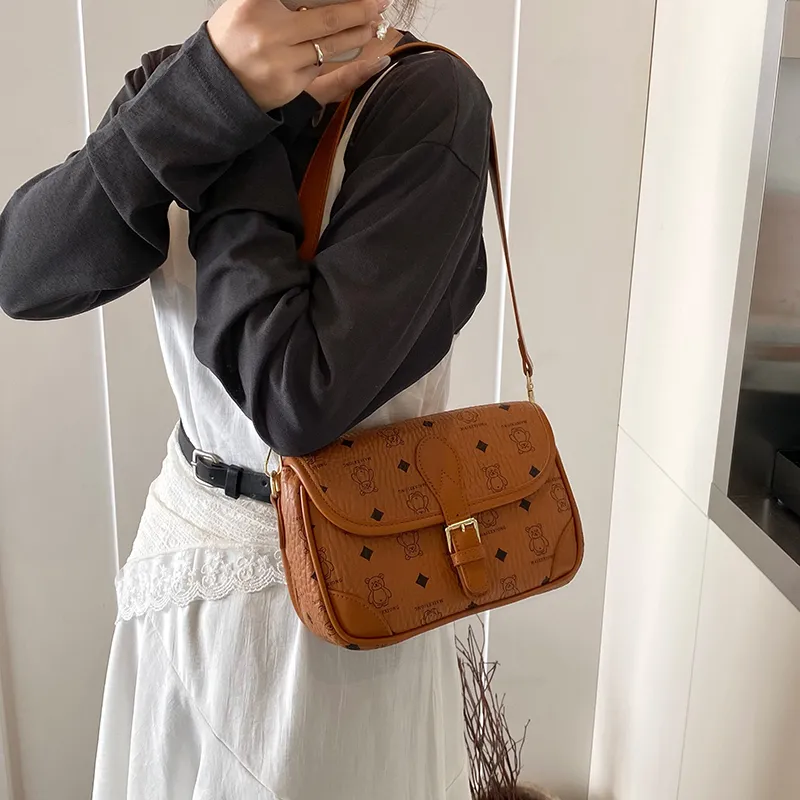 Iman's House PU Shoulder Bag Regular Women's Brown/Khaki/Pink/Black-1