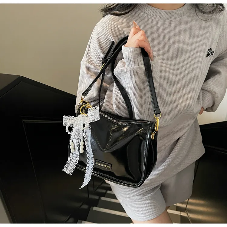 Iman's House PU Shoulder Bag Women's White/Pink/Black/Silver-13