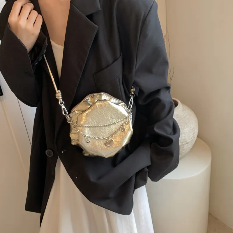 Iman's House PU Shoulder Bag Women's Silver/Gold/Black-7