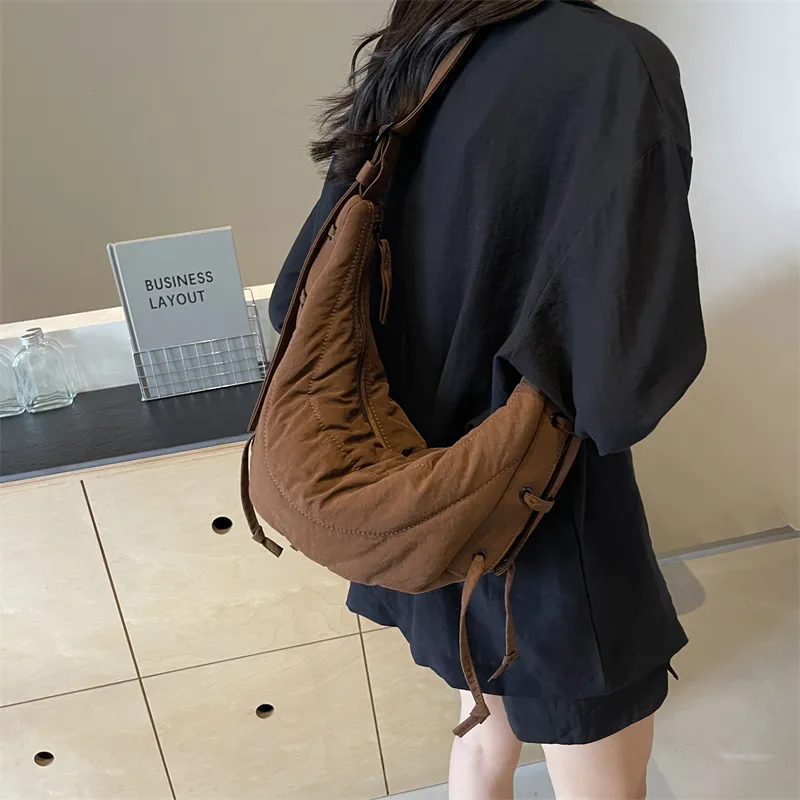Iman's House Fabric Shoulder Bag Crossbody Bag Regular Unisex Coffee/Khaki/Fuchsia/Black-8