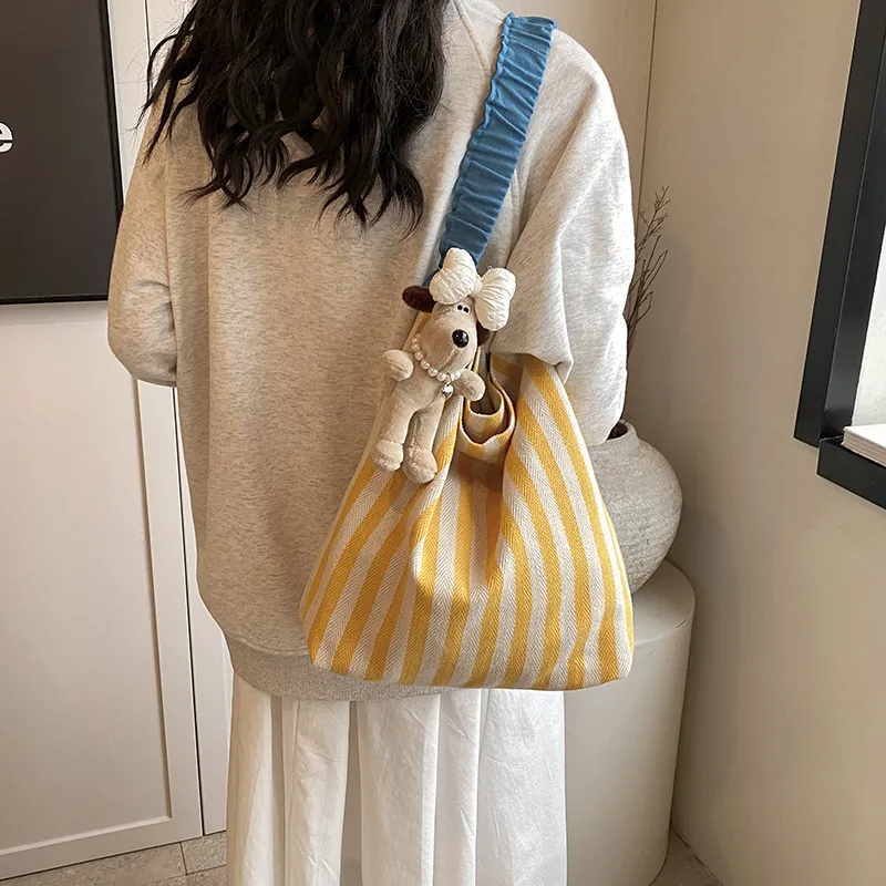 Iman's House Canvas Canvas Bag Shoulder Bags Women's Yellow+Charm/Brown+Charm/Red+Charm-2