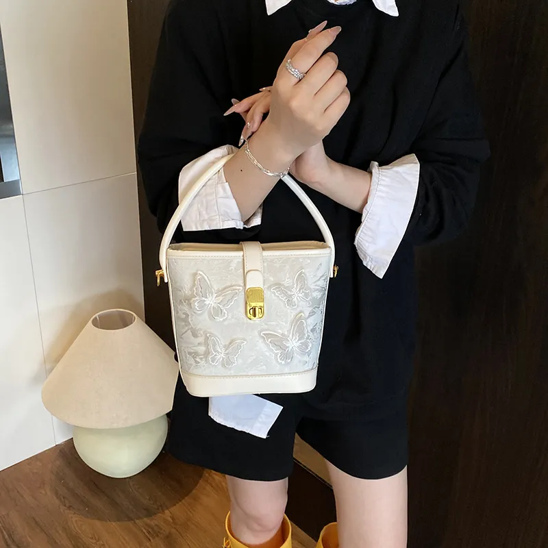 Iman's House PU Bucket Bag, Shoulder Bag, Crossbody Bag, Handbag Regular Women's Pink/White/Blue/Black-6