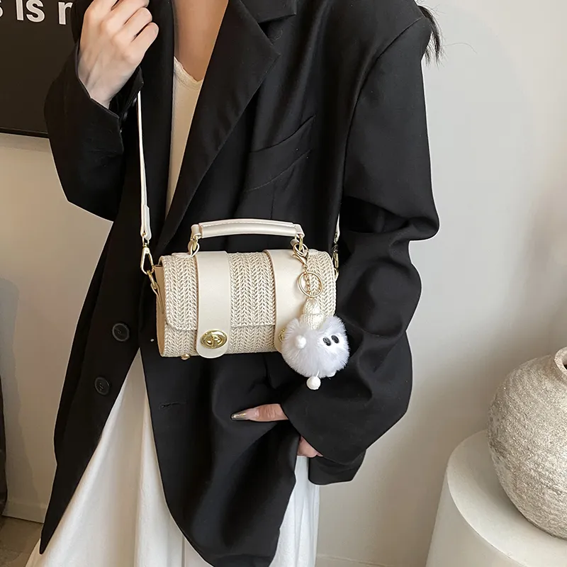 Iman's House PU Shoulder Bag Women's White/Khaki/Brown/Black-2