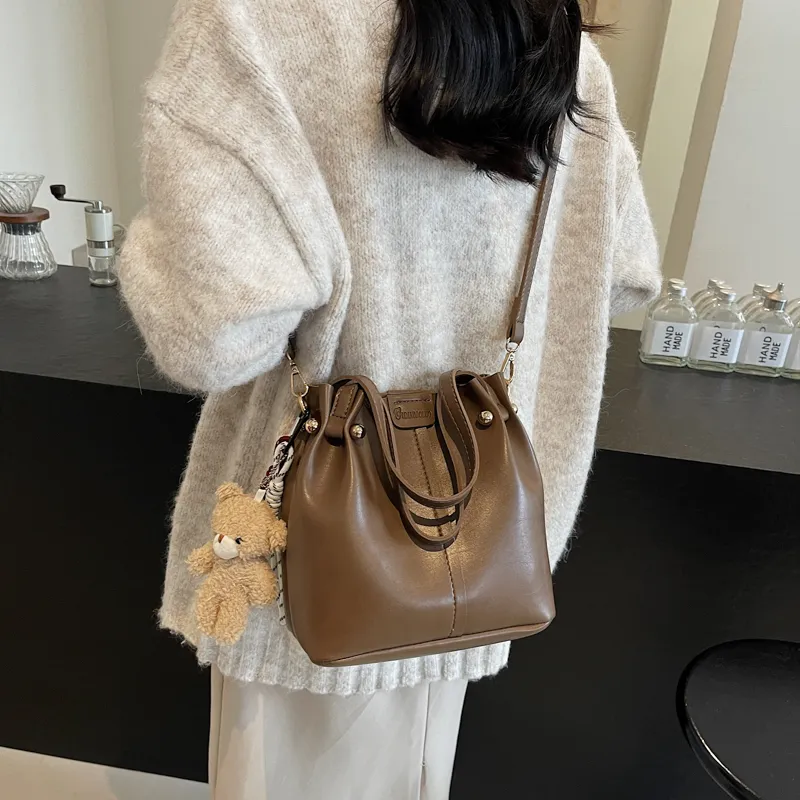 Iman's House PU Handbag Shoulder Bag Crossbody Bag Women's Ecru/Coffee/Khaki/Black-13
