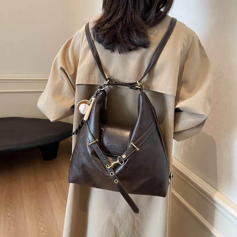 Iman's House PU Double Shoulder Crossbody Bag, Shoulder Bag Women's Light Brown/Dark Brown/Coffee/Black-13