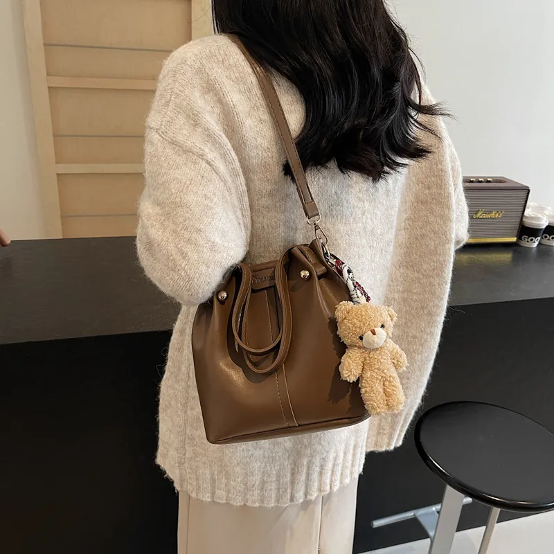 Iman's House PU Handbag Shoulder Bag Crossbody Bag Women's Ecru/Coffee/Khaki/Black-11