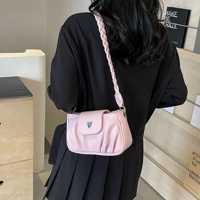 Iman's House PU Shoulder Bag Women's Silver/Ecru/Pink/Black-13