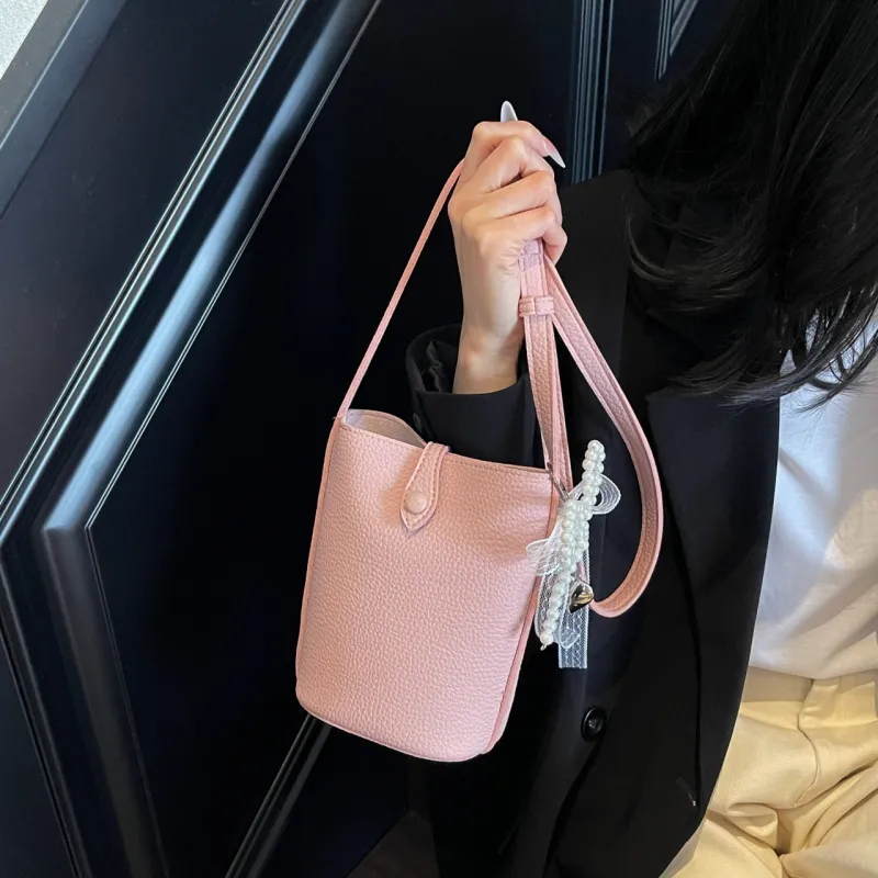 Iman's House PU Shoulder Bag Women's Black Ecru/Pink/Yellow Blue-6