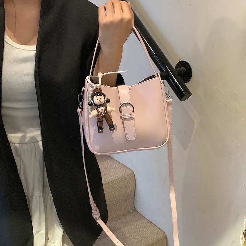 Iman's House PU One Shoulder Handbag Women's White/Yellow/Pink/Black-9