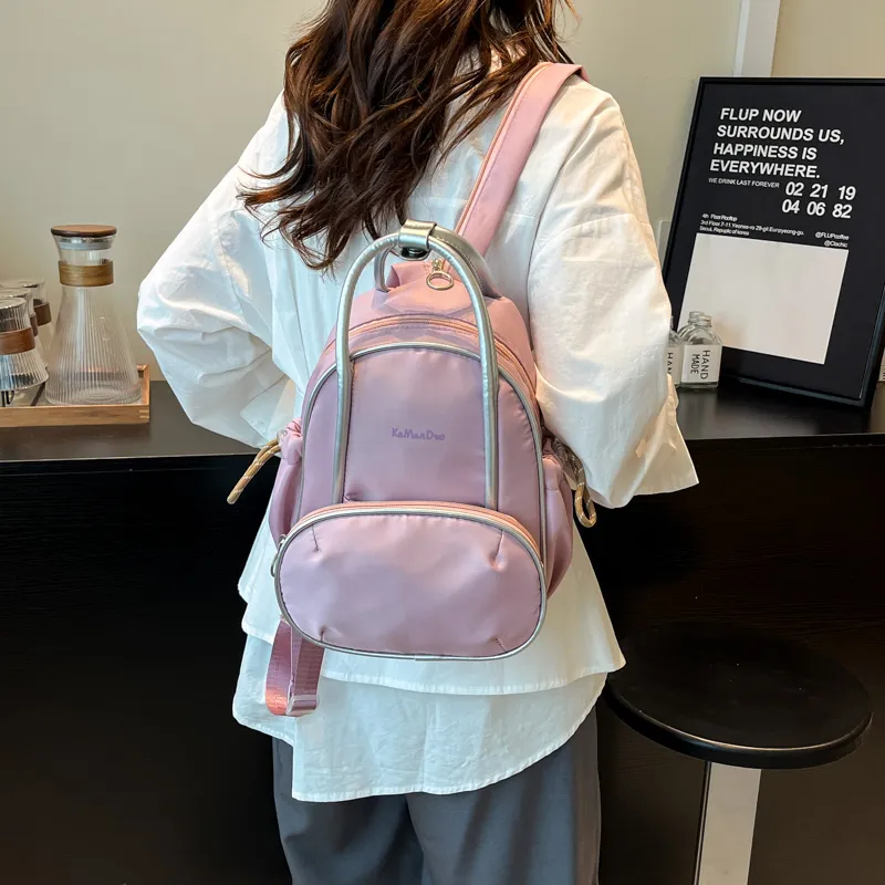 Iman's House Nylon Backpack Regular Women's White/Pink-9