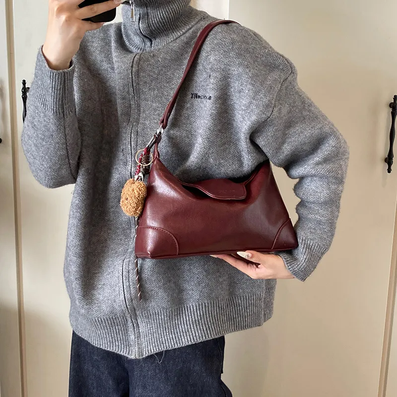 Iman's House PU Shoulder Bag Regular Women's Brown/Coffee/Burgundy/Black-10