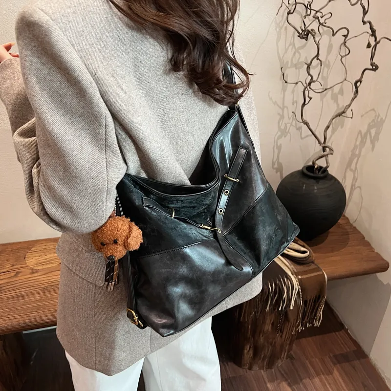 Iman's House PU Tote Bag, Shopping Bag, Backpack, Crossbody Bag, Shoulder Bag Women's Brown/Coffee/Black-14