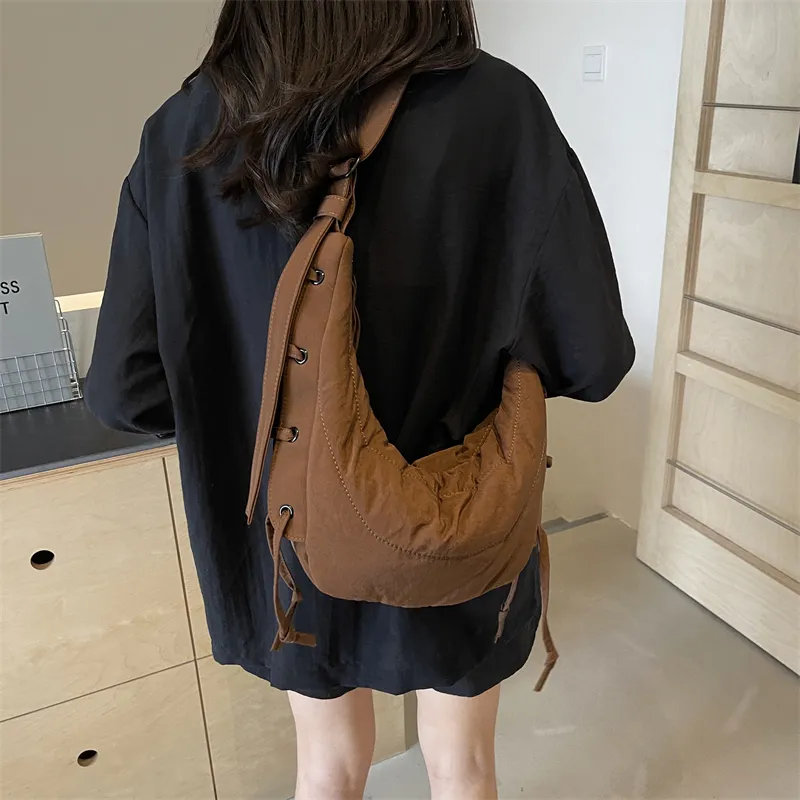 Iman's House Fabric Shoulder Bag Crossbody Bag Regular Unisex Coffee/Khaki/Fuchsia/Black-9