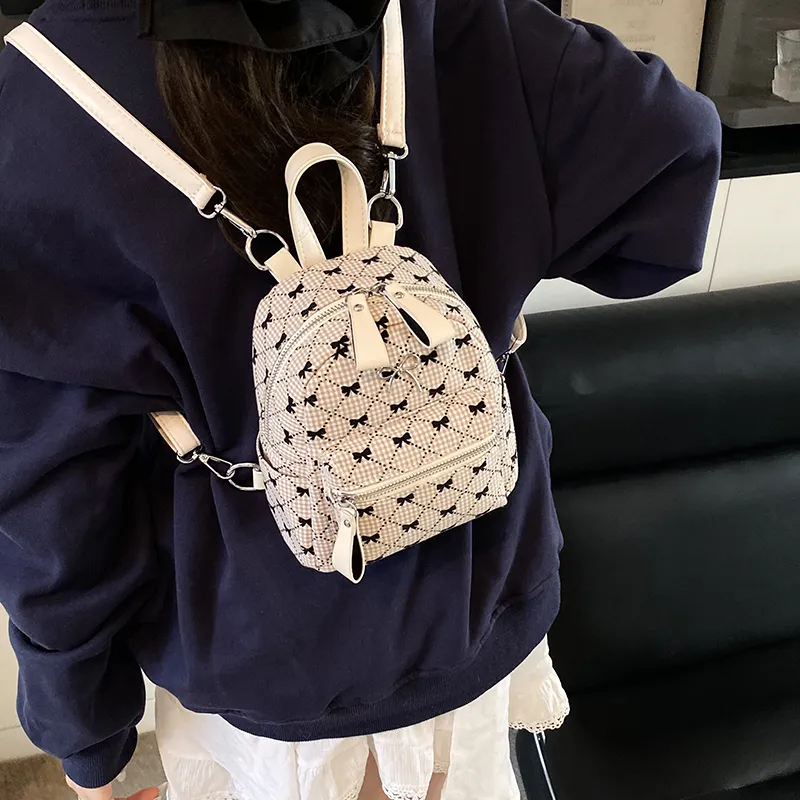 Iman's House PU Backpack Regular Women's White/Gray/Black-2