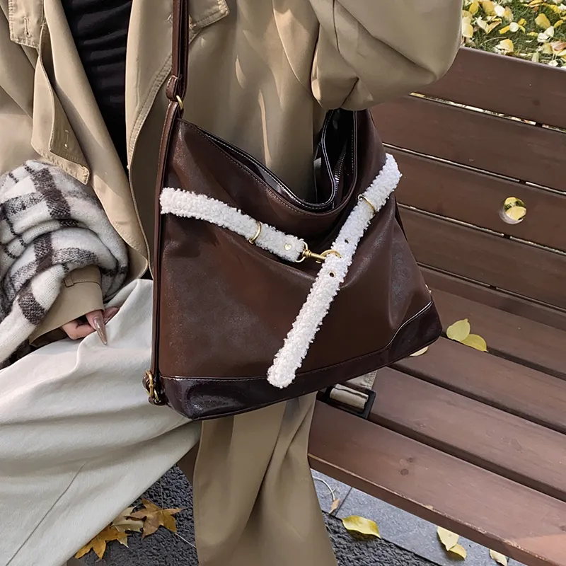 Iman's House PU Backpack On The Shoulder Women's Brown/Coffee-7