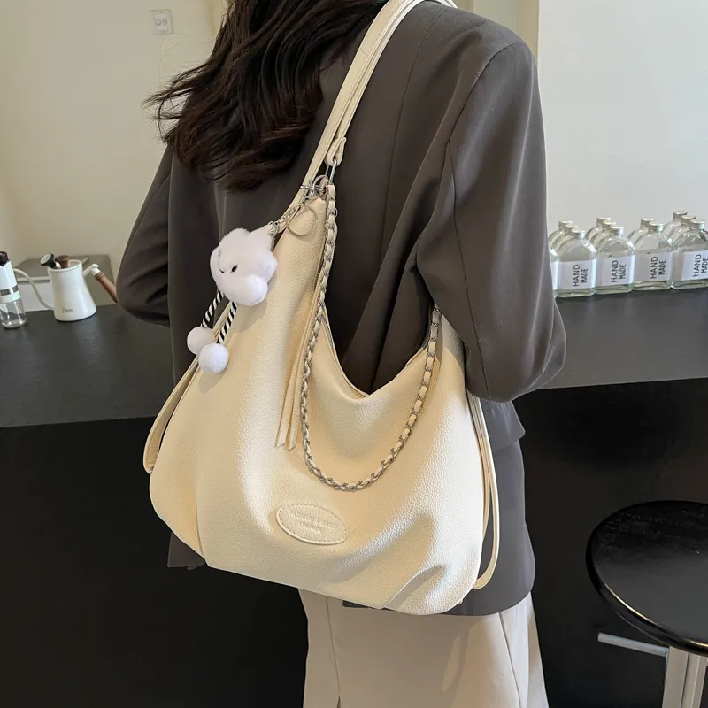 Iman's House PU Portable One Shoulder Backpack Regular Women's White/Blue/Black-1
