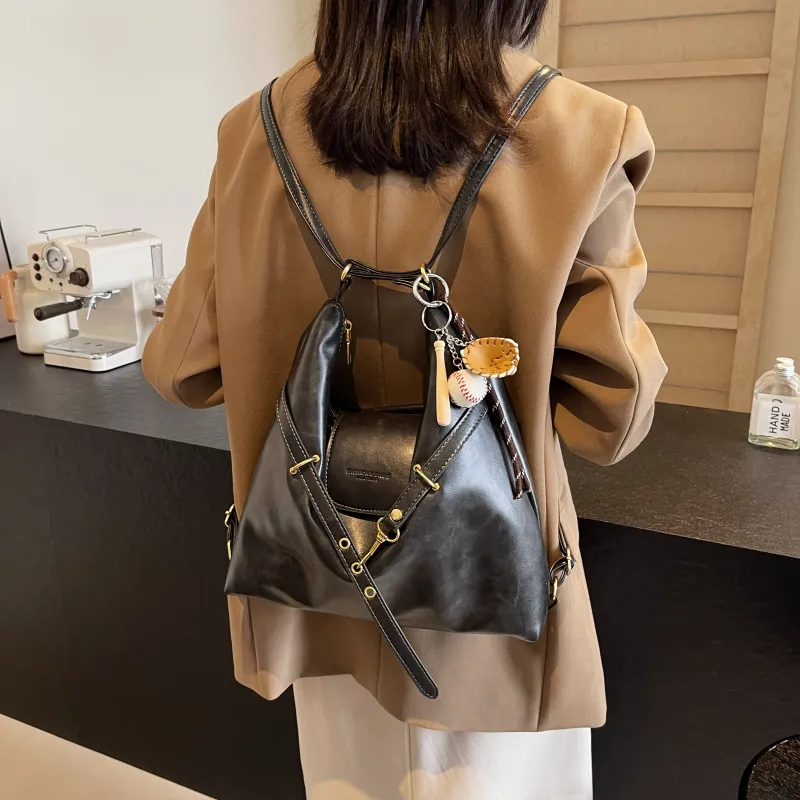 Iman's House PU Double Shoulder Crossbody Bag, Shoulder Bag Women's Light Brown/Dark Brown/Coffee/Black-19