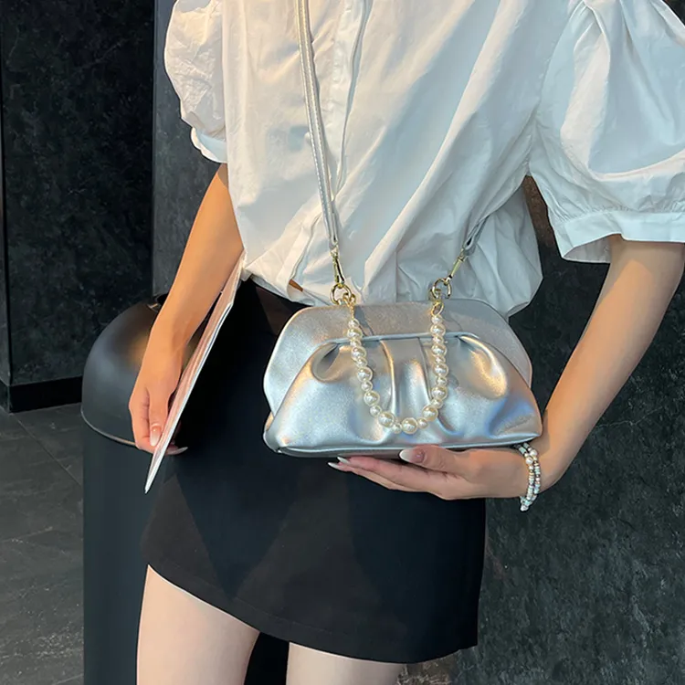 Iman's House PU One Shoulder Handbag Regular Women's White/Ecru/Silver/Pink/Black-8