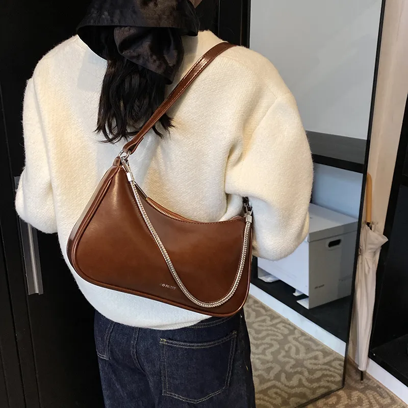 Iman's House Pu Crossbody One Shoulder Handbag Women's Black/Deer Brown/Brown/Red-10