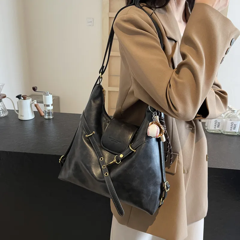 Iman's House PU Double Shoulder Crossbody Bag, Shoulder Bag Women's Light Brown/Dark Brown/Coffee/Black-16
