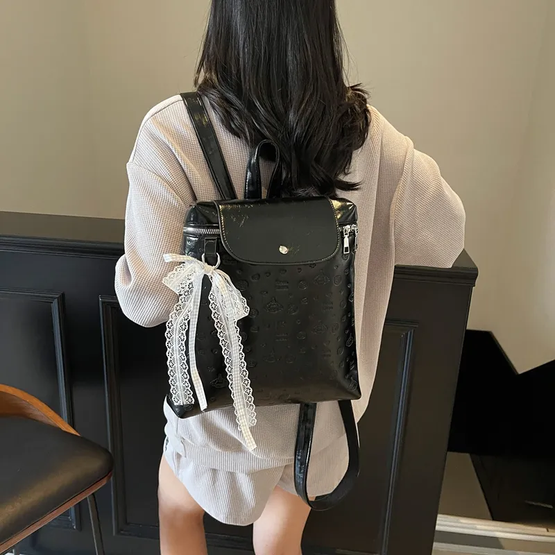 Iman's House PU Backpack Women's White/Pink/Blue/Black-14