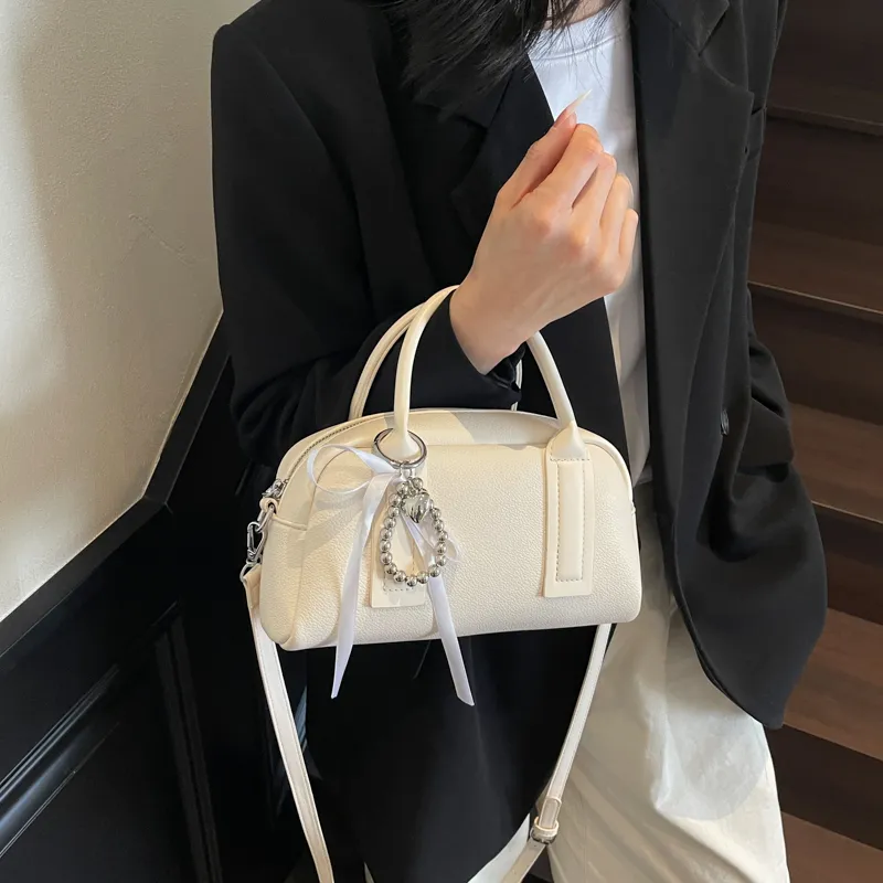 Iman's House PU One Shoulder Handbag Women's Ivory/Pink/Black/Yellow-1
