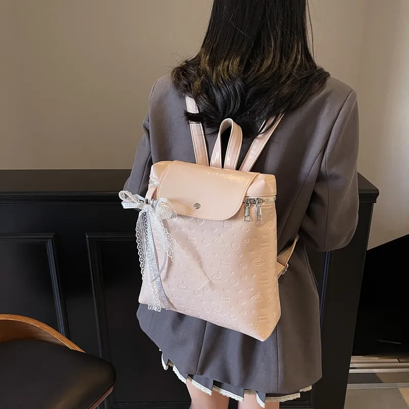 Iman's House PU Backpack Women's White/Pink/Blue/Black-5