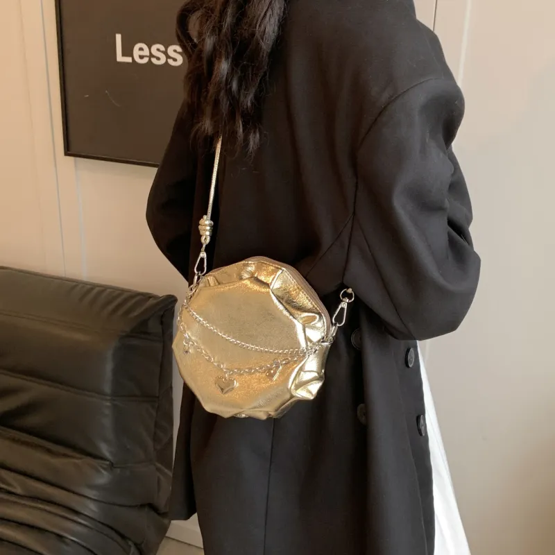 Iman's House PU Shoulder Bag Women's Silver/Gold/Black-9