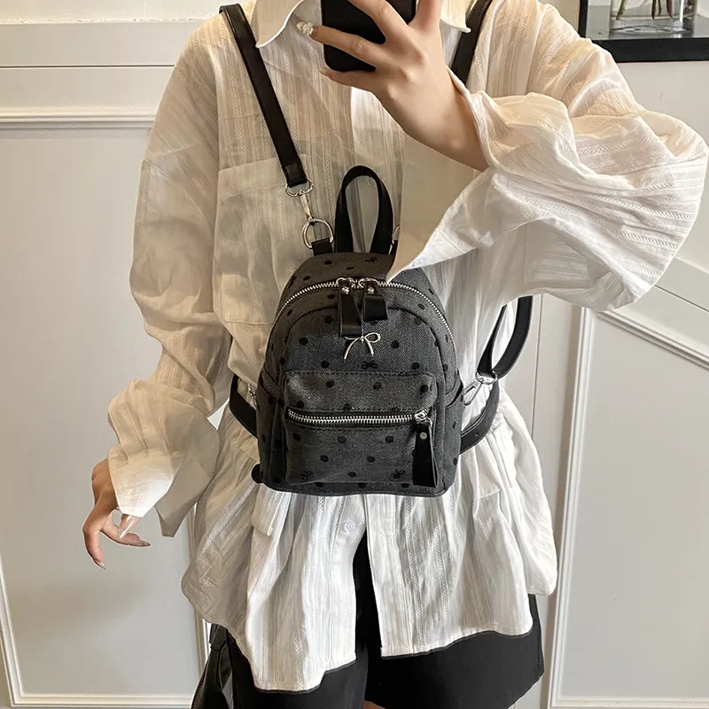 Iman's House PU Backpack Regular Women's White/Gray/Black-10