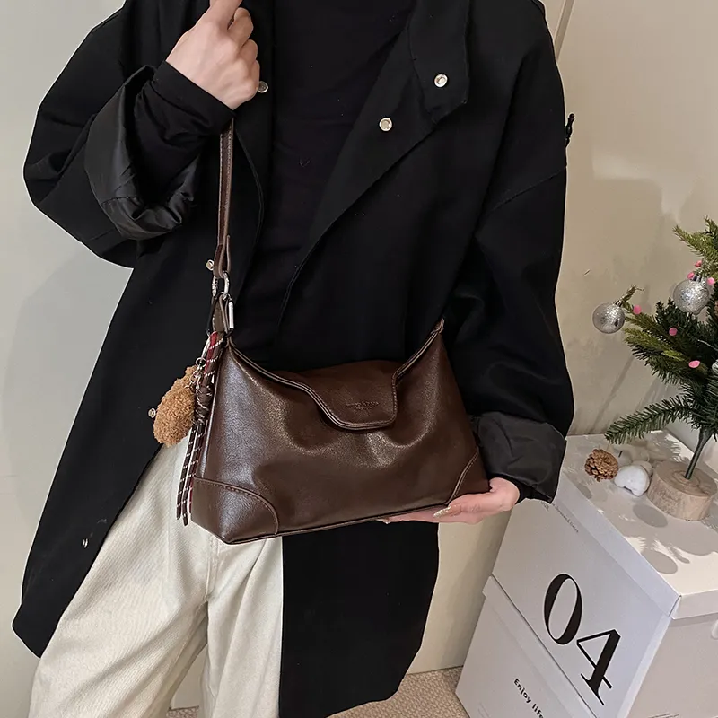 Iman's House PU Shoulder Bag Regular Women's Brown/Coffee/Burgundy/Black-6