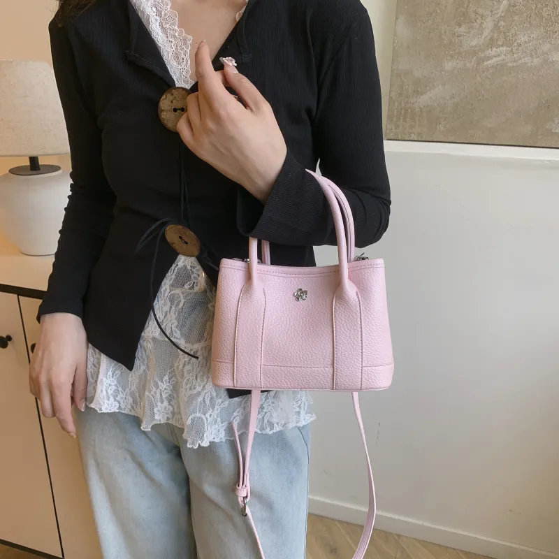 Iman's House PU Bucket Bag, One Shoulder Handbag Women's White/Pink/Yellow/Black-9