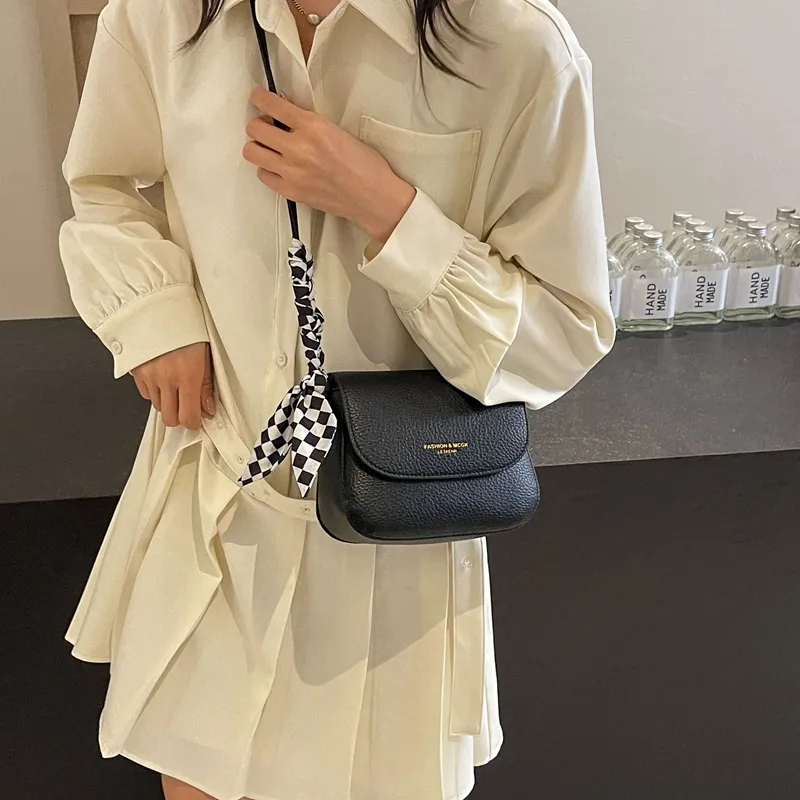 Iman's House PU Crossbody Bag, Shoulder Bag Women's Black/Pink/Milk Tea/Khaki/White-3