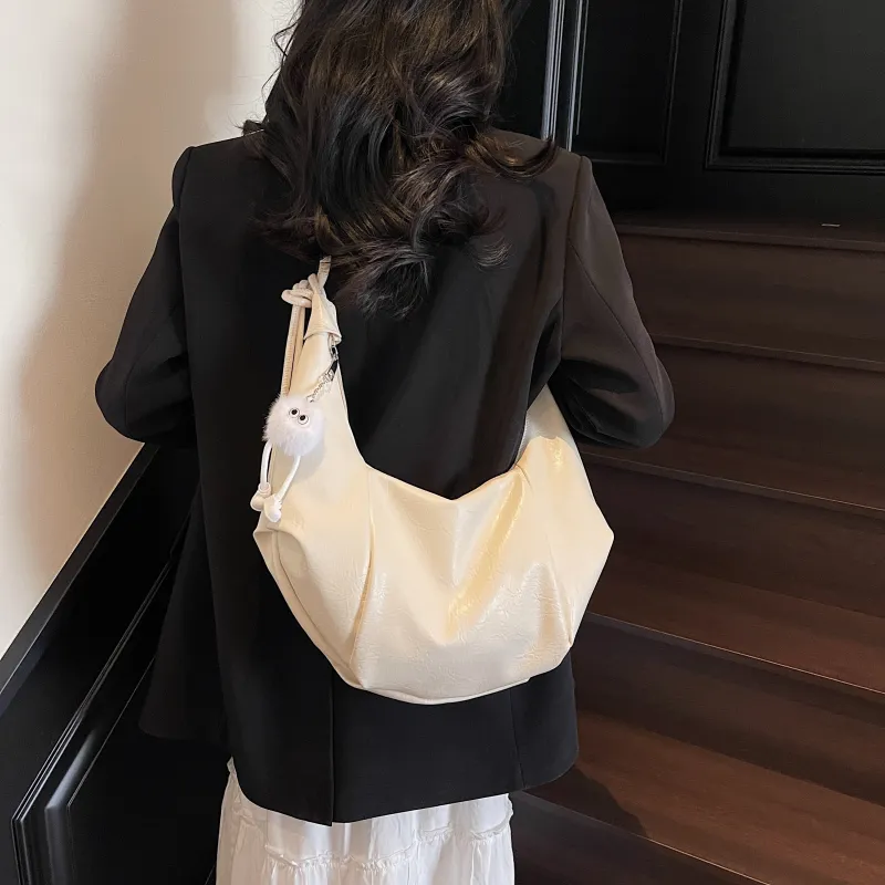 Iman's House PU Shoulder Bag Regular Women's Ecru/Brown/Coffee/Black-1